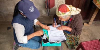 Mintrab continúa con visitas de inscripción al PAM en San José Poaquil