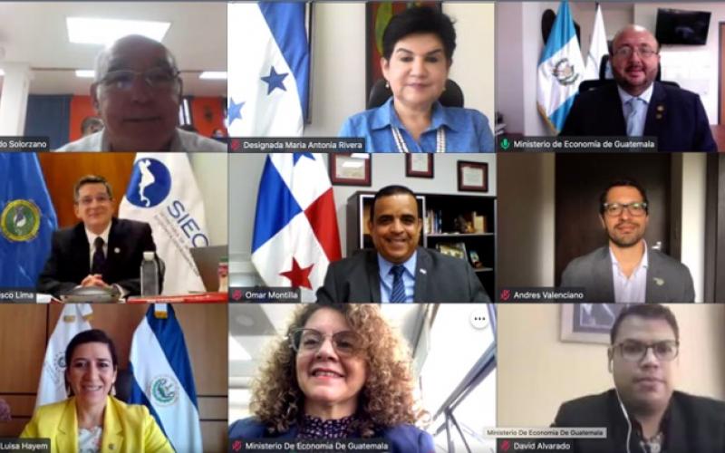 Los ministros y viceministros de economía y comercio exterior de Centroamérica se reunieron en forma virtual.
