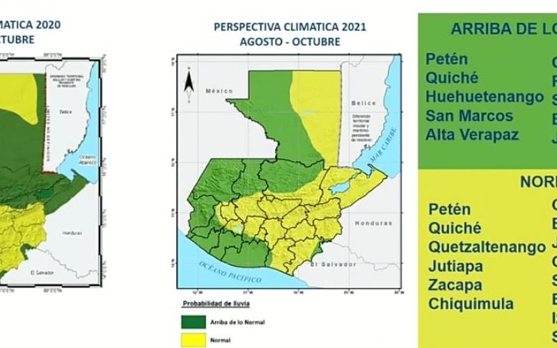 Probabilidad de lluvia según el INSIVUMEH