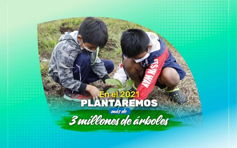 dos niños sembrando