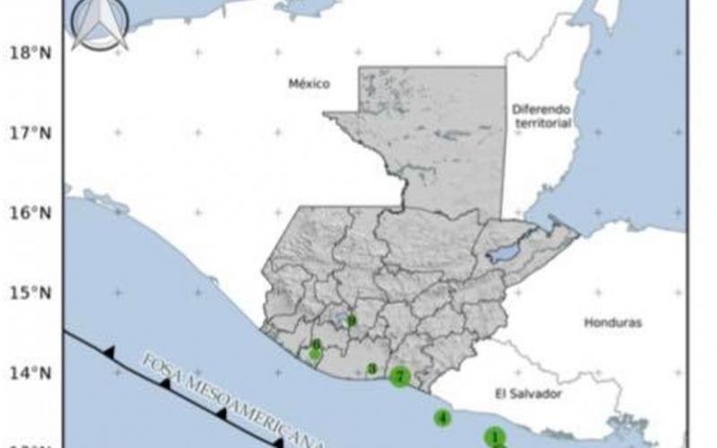 10 sismos registrados en las últimas horas. Fuente: INSIVUMEH.