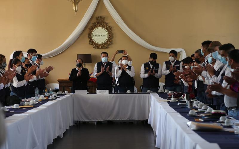 reunión de trabajo con el personal mides de Huehuetenango