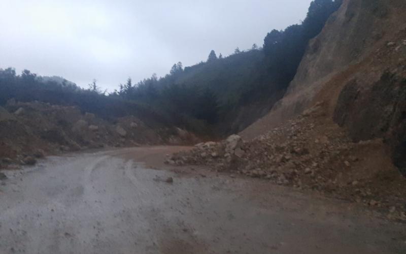 Registro de un derrumbe en el departamento de Huehuetenango.