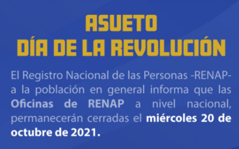 Asueto día de la Revolución