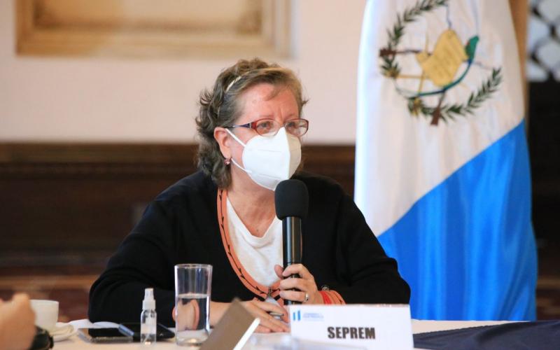 Secretaria Presidencial de la Mujer, Ana Leticia Aguilar Theissen. 