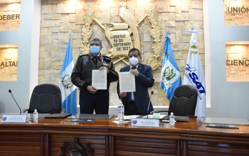 MINDEF y SAT, firman Convenio de cooperación interinstitucional.