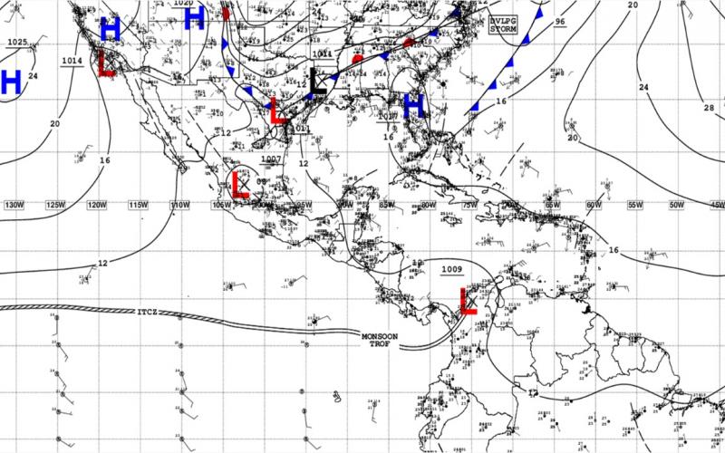 Condiciones atmosféricas. Fuente: NOAA.