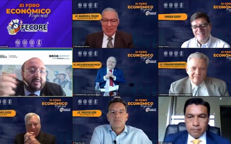 El Ministro de Economía, Antonio Malouf, durante su participación en mesa redonda en el marco del XI Foro Económico Regional (Fecore 2022).