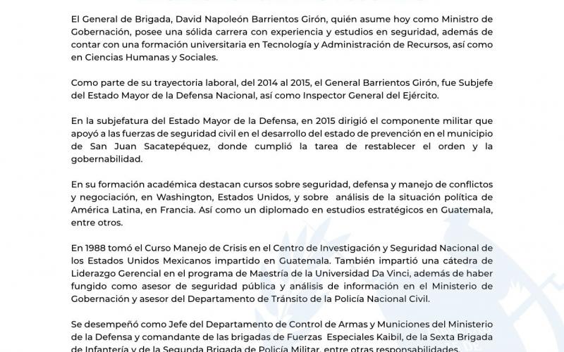 MINISTRO DE GOBERNACIÓN