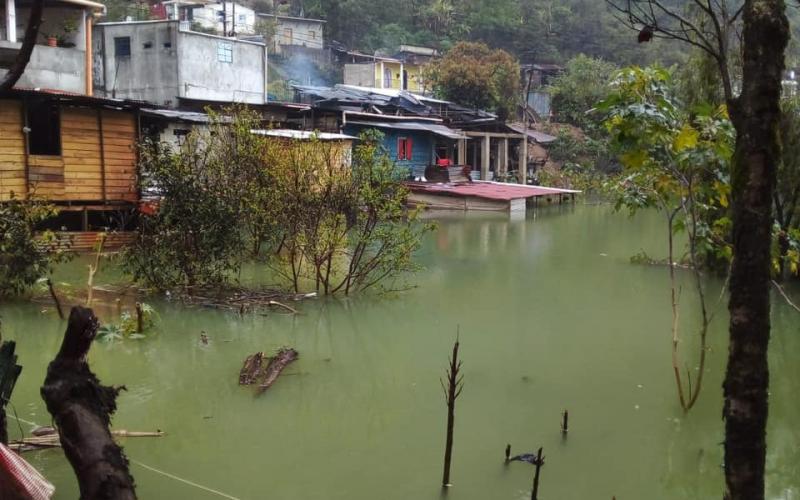 Inundación en Cobán, Alta Verapaz.