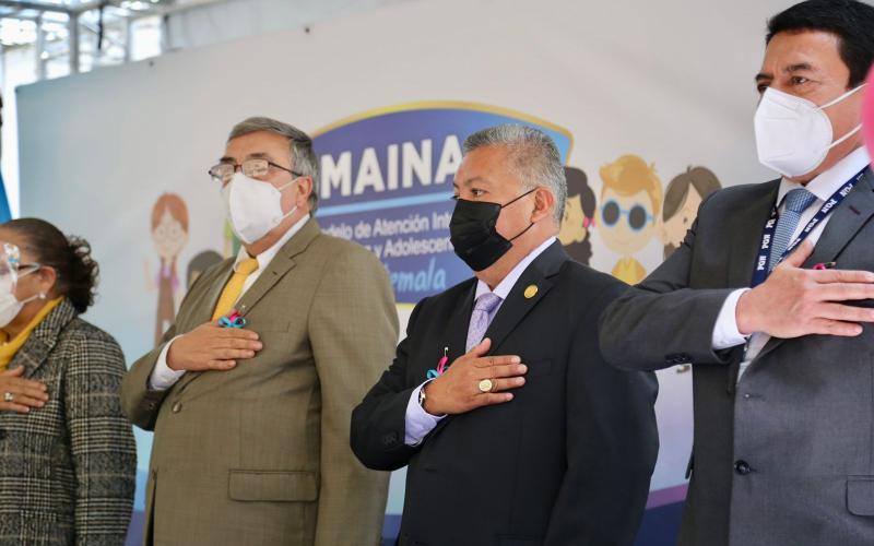 Autoridades Maina conmemorando Día Nacional de la No Violencia contra la Niñez