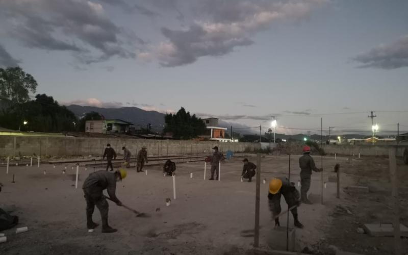 Cuerpo de Ingenieros del Ejército avanza en la construcción de hospital en Huehuetenango