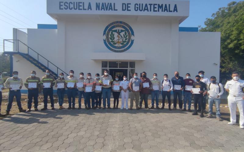 21 profesionales guatemaltecos finalizan curso de Protección de Buques e Instalaciones Portuarias