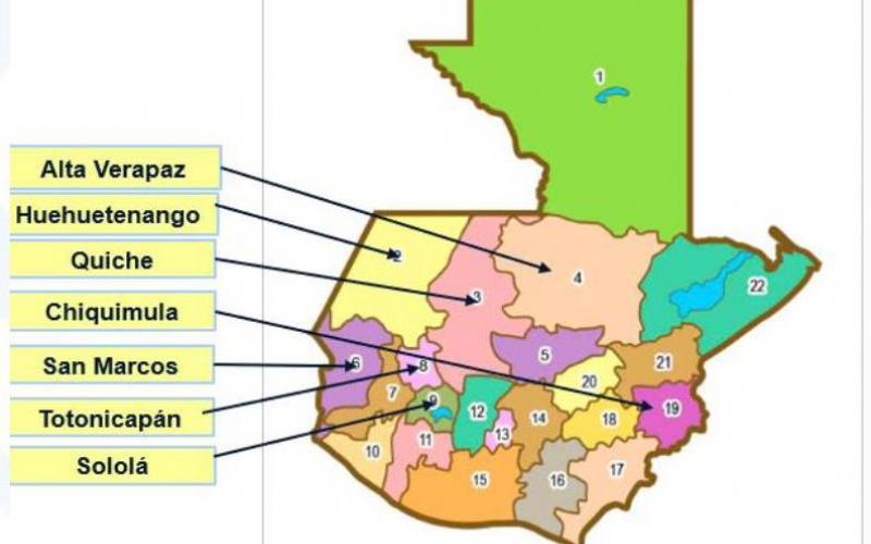 Mapa de focalización del proyecto Crecer Sano