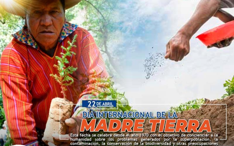 Cada 22 de abril, la CONRED conmemora el Día Internacional de la Madre Tierra.