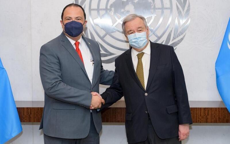 Canciller Mario Búcaro y secretario general de la ONU abordan asuntos de seguridad alimentaria y desarrollo  