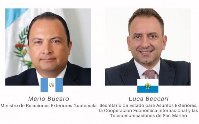 Cancilleres de Guatemala y San Marino conversan sobre relaciones político-diplomáticas y de cooperación 