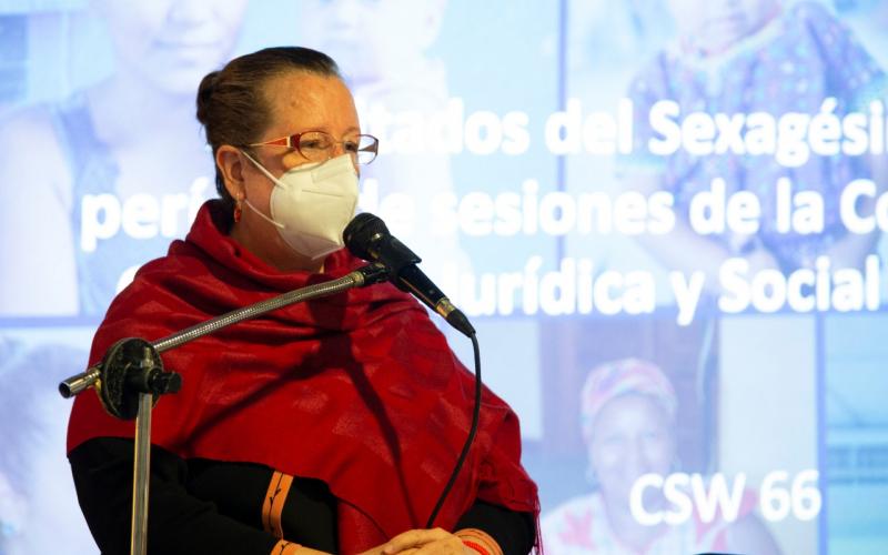 La Secretaria Presidencial de la Mujer Ana Leticia Aguilar Theissen