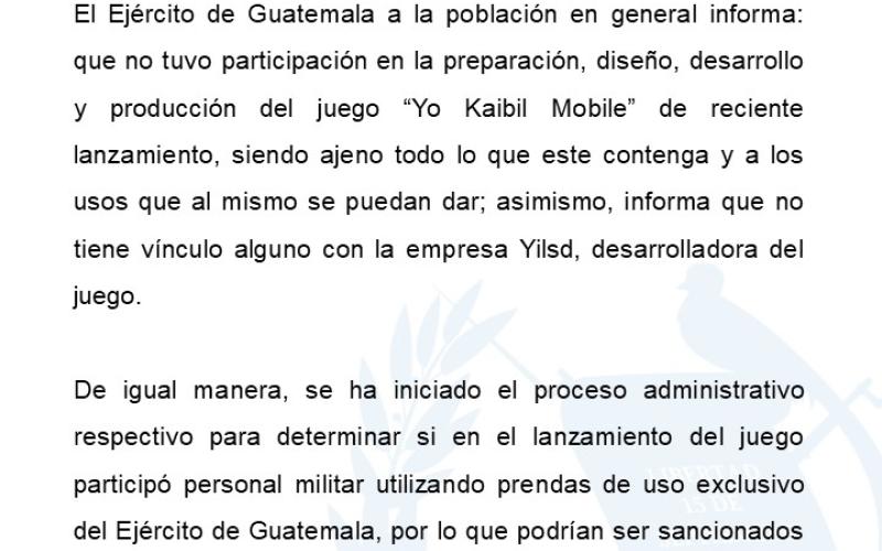 Lanzamiento de juego "Yo Kaibil Mobile"