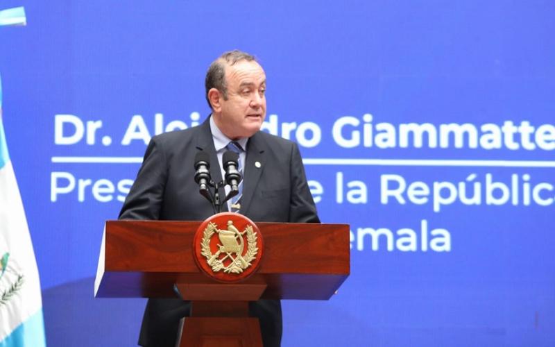 El presidente  Giammattei presidió el evento.