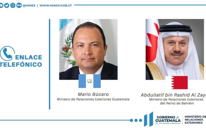 Cancilleres de Guatemala y Bahréin conversan sobre comercio y cooperación 