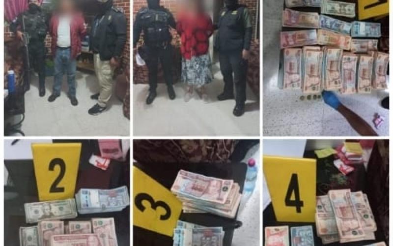 Detienen a dos personas e incautan fuerte cantidad de dinero