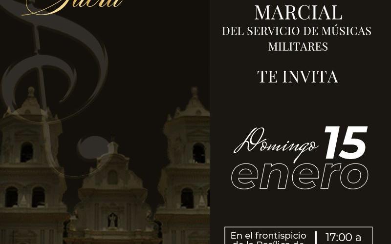 Concierto de música sacra por la Banda Sinfónica Marcial, frente a la Basílica de Esquipulas