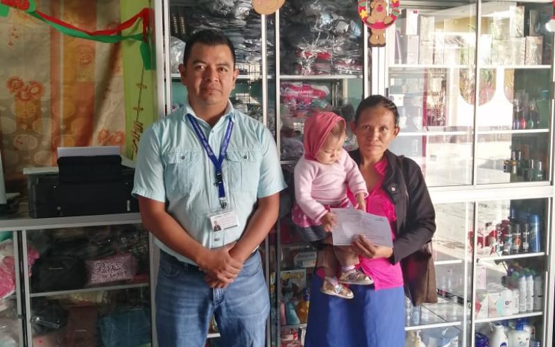 Usuaria de Bono Social en San Luis Jilotepeque, Jalapa