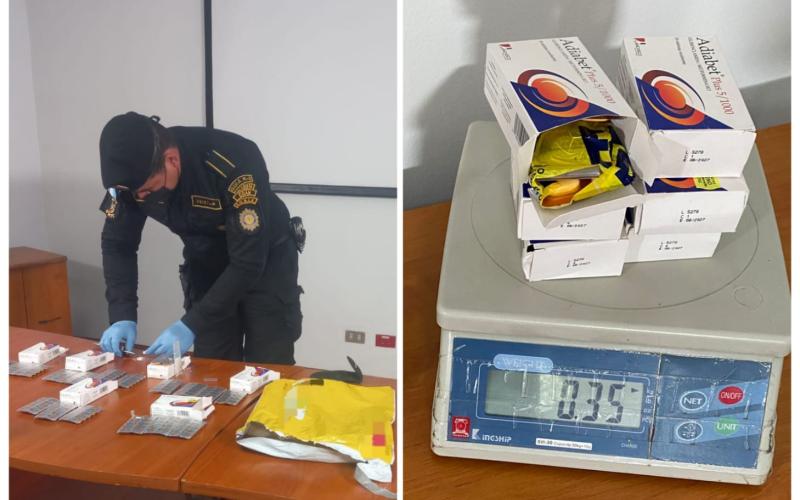 Localizan cocaína en inspección de encomiendas