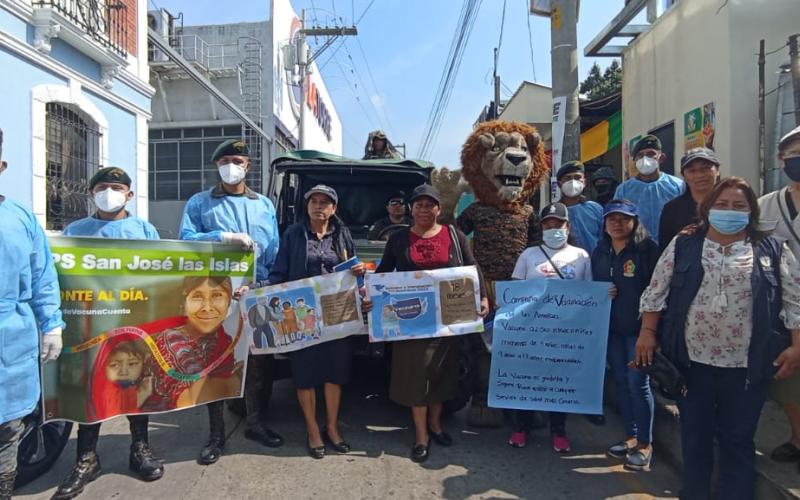 Brigada de Operaciones para Montaña incentiva a la población para participar en la Semana de vacunación de las Américas.