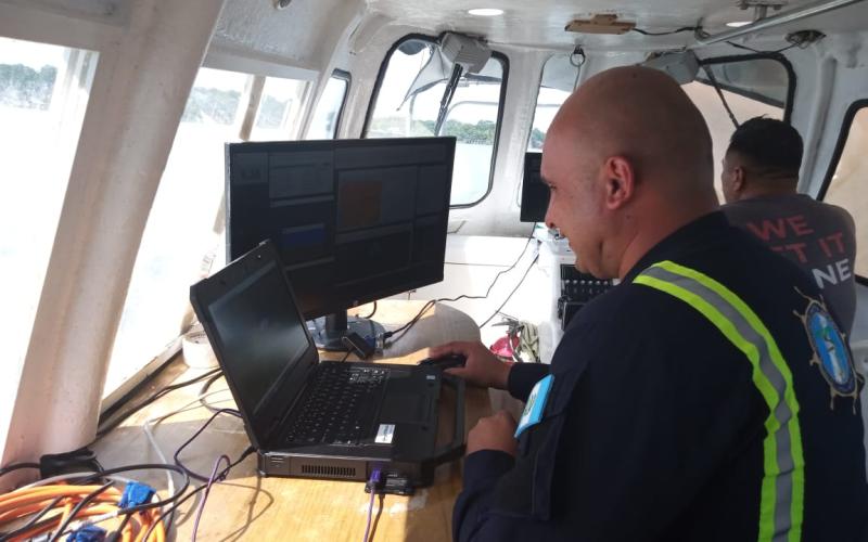 Marina de la Defensa Nacional realizó el levantamiento batimétrico en Livingston y Río Dulce.