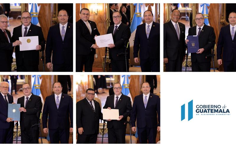 Nuevos embajadores de Cuba, Perú, Panamá, Brasil y Costa Rica presentan cartas credenciales al presidente de Guatemala 