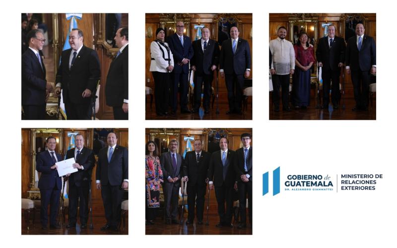 Nuevos embajadores de cinco países entregan cartas credenciales al presidente de la República 