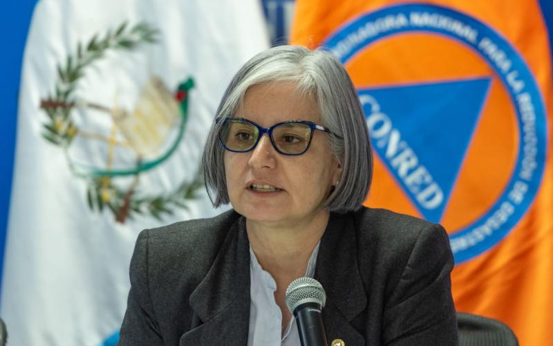 Doctora Claudinne Ogaldes Cruz, Secretaria Ejecutiva de la Coordinadora Nacional para la Reducción de Desastres de Origen Naturales o Provocados - CONRED-,