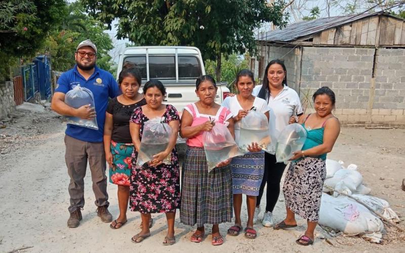Familias de San José, Petén son beneficiadas con alevines de tilapia