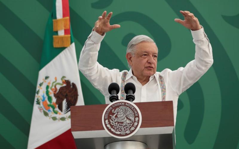 Andrés Manuel Lòpez Obrador durante la conferencia de prensa ofrecida.