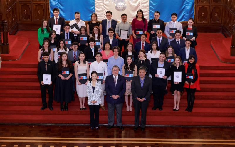 Grupo de becarios guatemaltecos que viajará a la República de China (Taiwán).