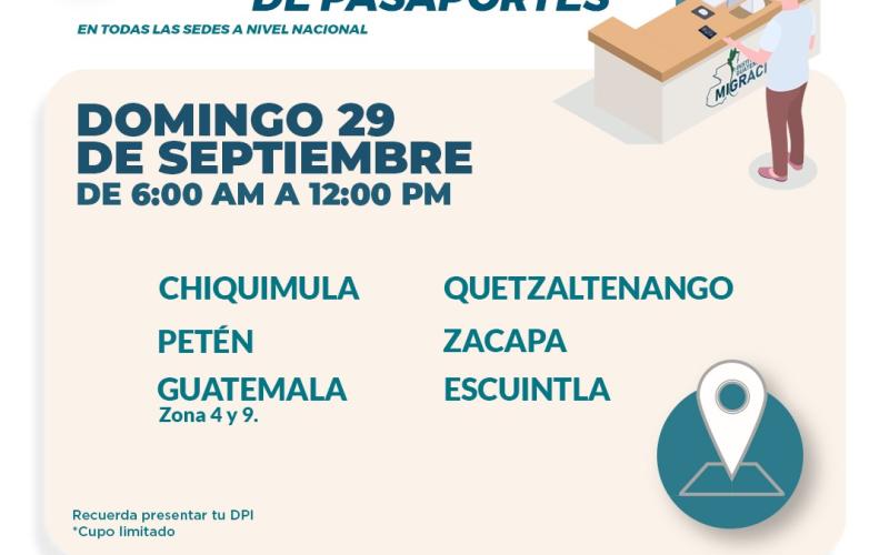 Migración anuncia jornada Extraordinaria de Emisión de Pasaportes