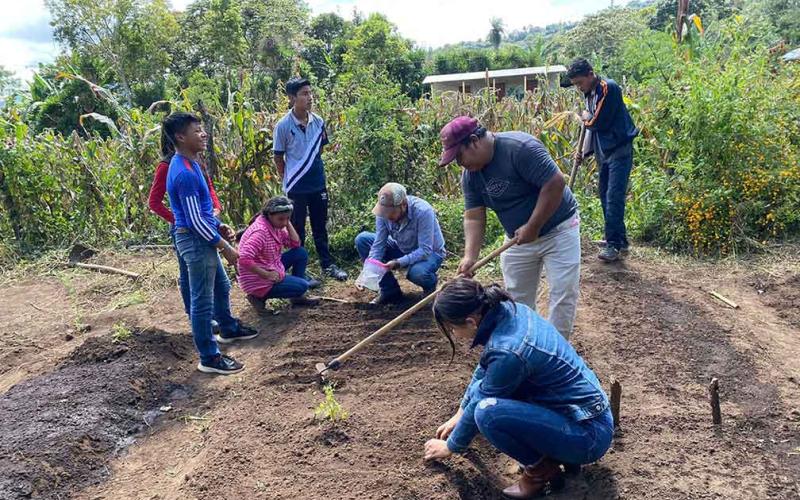 Impulsan huerto escolar en caserío La Ciénega, Jalapa