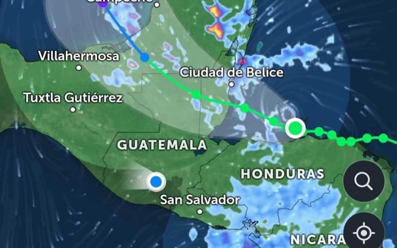 Monitoreo de la tormenta tropical Sara por el tema agrario