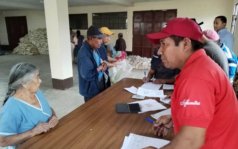 Familias agricultoras beneficiadas con Alimentos por Acciones