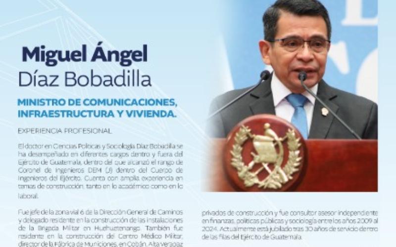 Miguel Ángel Díaz Bobadilla Ministro de Comunicaciones, Infraestructura y Vivienda