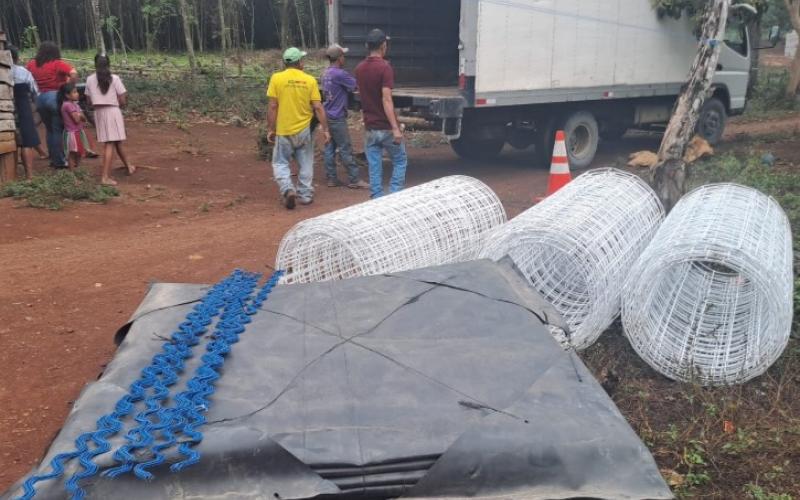 Entregamos materiales de construcción para desarrollar sistemas de riego en Petén