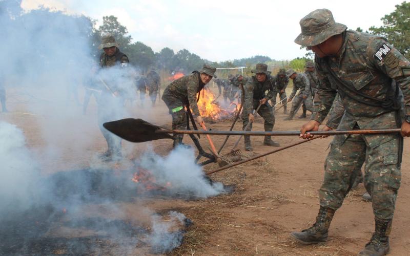 Ejército de Guatemala se prepara para el II Ejercicio Nacional de Supresión de Incendios Forestales.