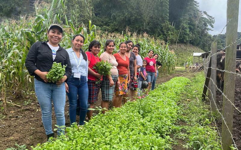 Mujeres del caserío El Poxté construyen un huerto comunal
