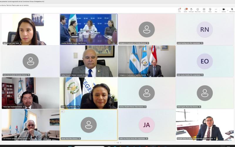 Reunión virtual con embajadores guatemaltecos acreditados en el extranjero.