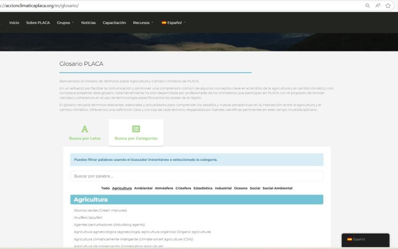 Elaboran glosario virtual relativo a la agricultura y el cambio climático