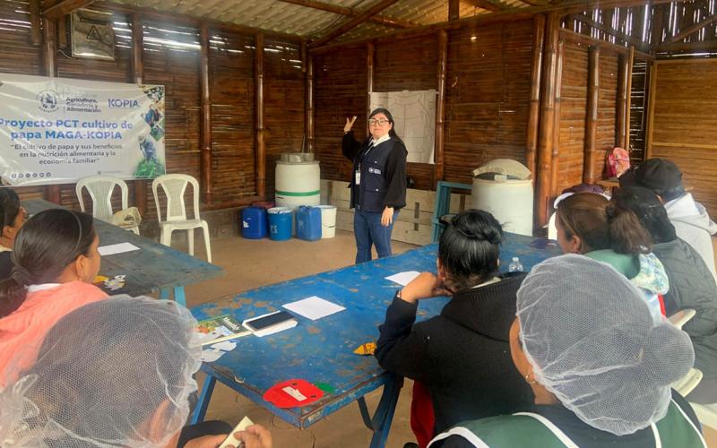 Fortalecen capacidades en huertos familiares y aprovechamiento de la papa