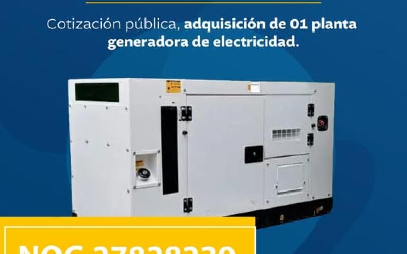 Provial abre convocatoria pública para adquisición de planta generadora de electricidad