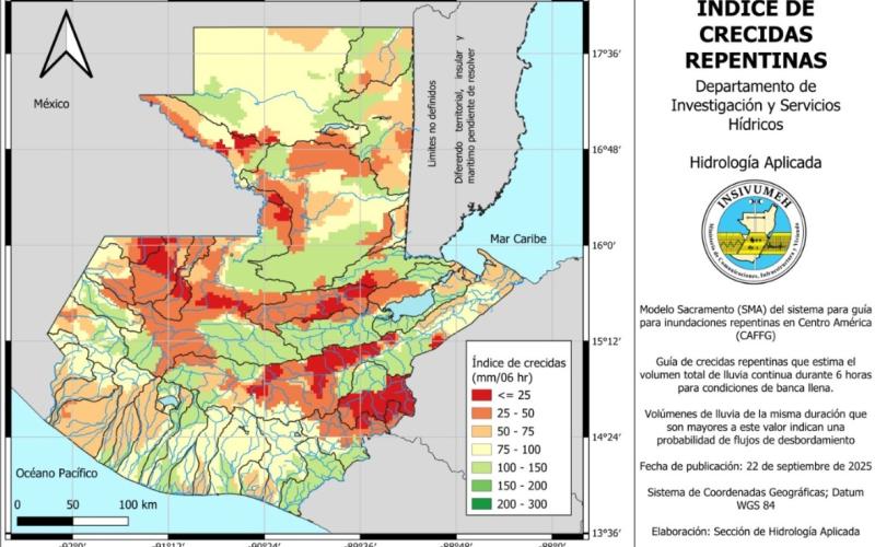 Mapa de Índice de Crecidas Repentinas
